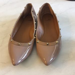 14th & Union Nude patent Studded flats size 7 1/2